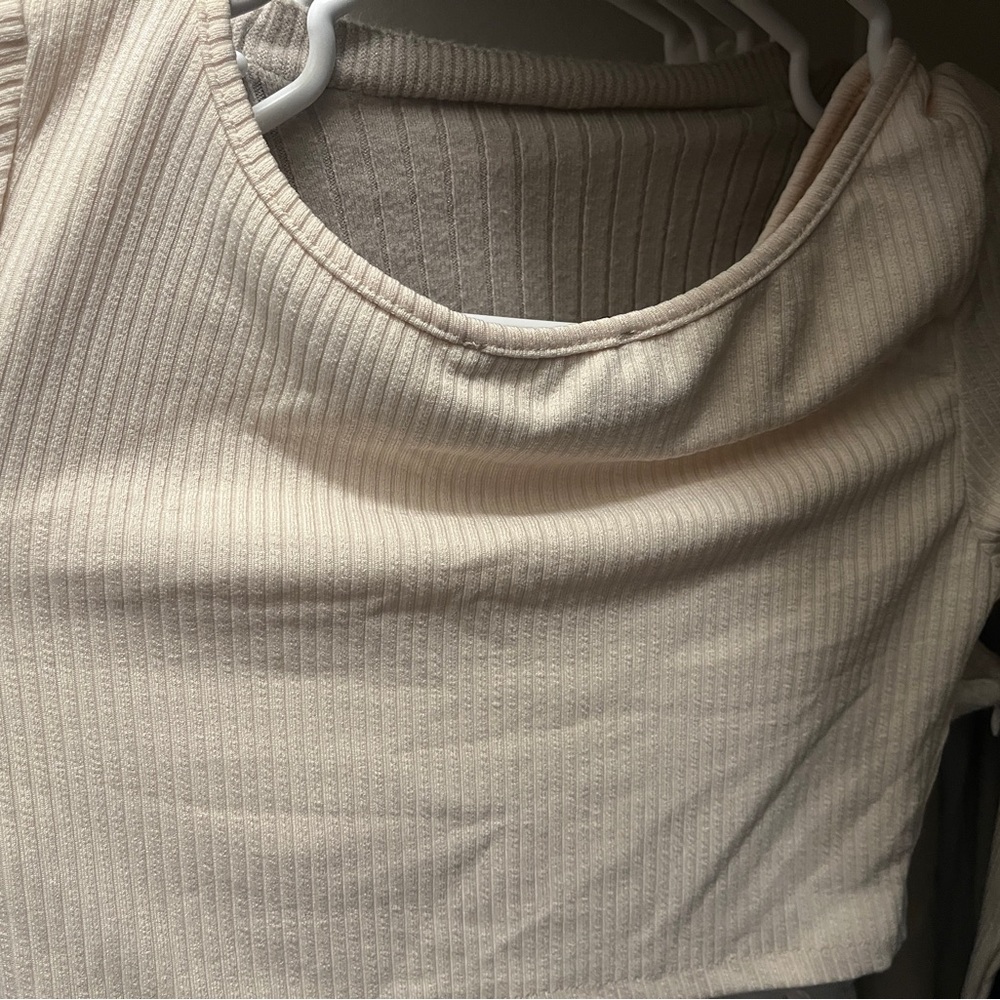 Cider Beige Ribbed Blouse - Picture 2 of 2